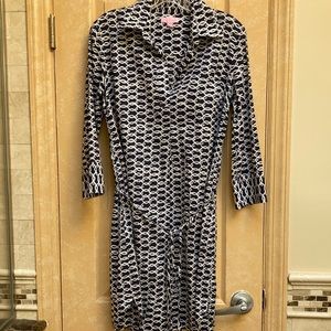 Lilly Pulitzer Navy and White Patterned Dress